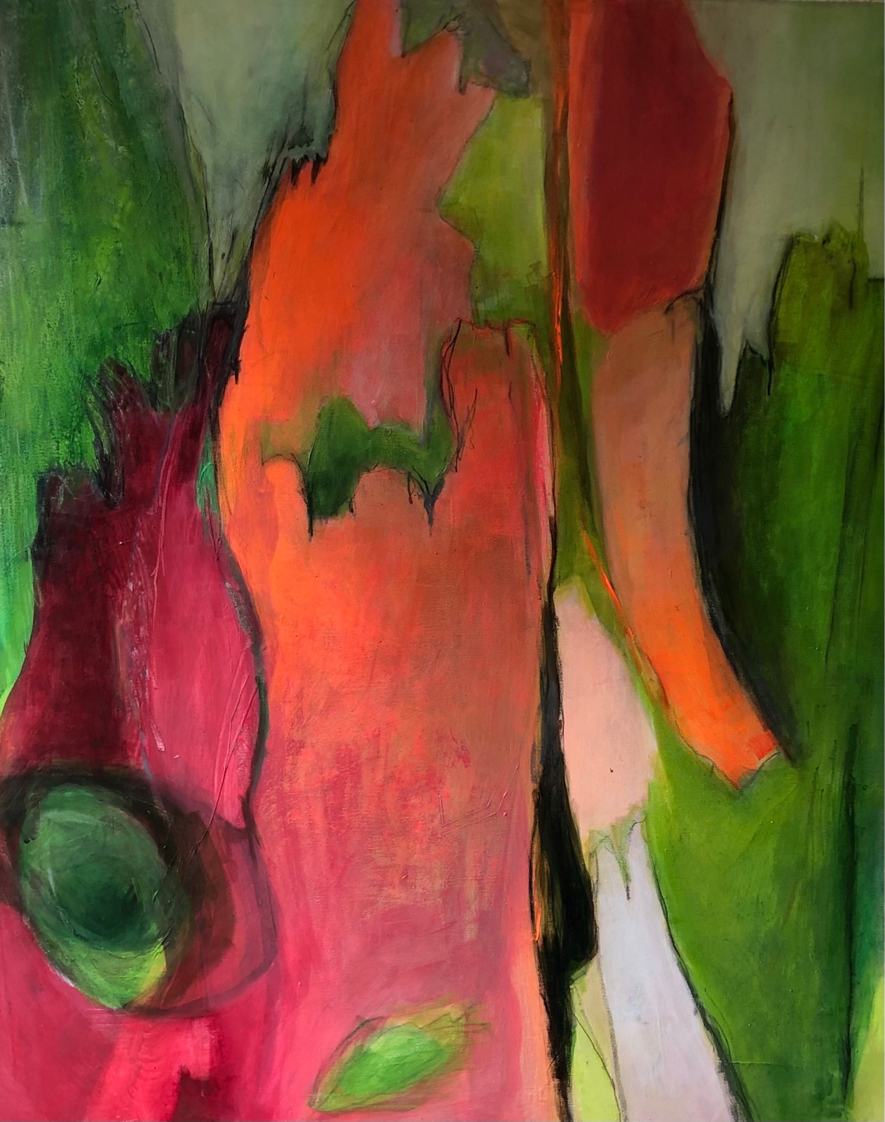 Augenblick 1, 2018, Acryl Öl auf Leinwand, 80x100 cm