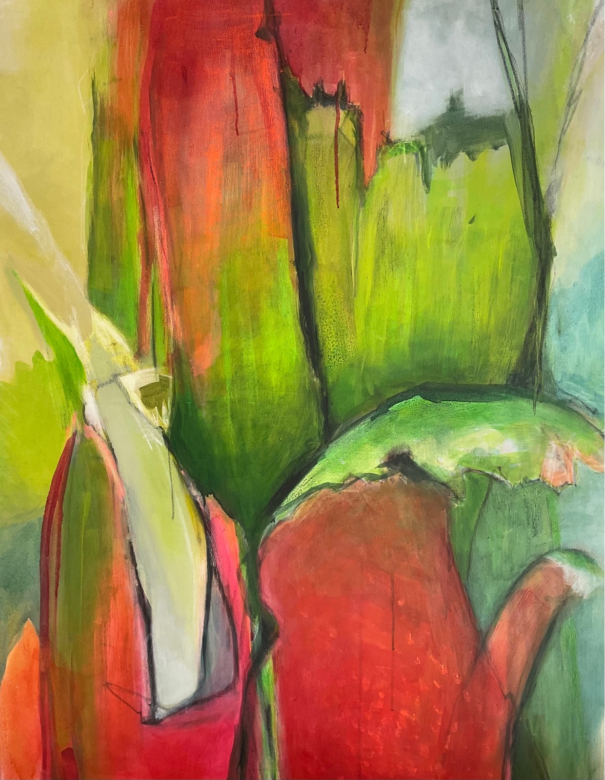 Augenblick 3, 2018, Acryl Öl auf Leinwand, 80x100 cm