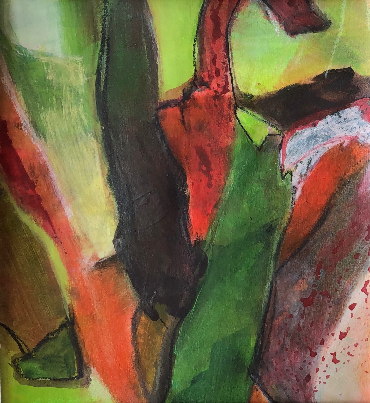 Augenblick 5, 2018, Acryl Öl auf Papier, 25x28 cm