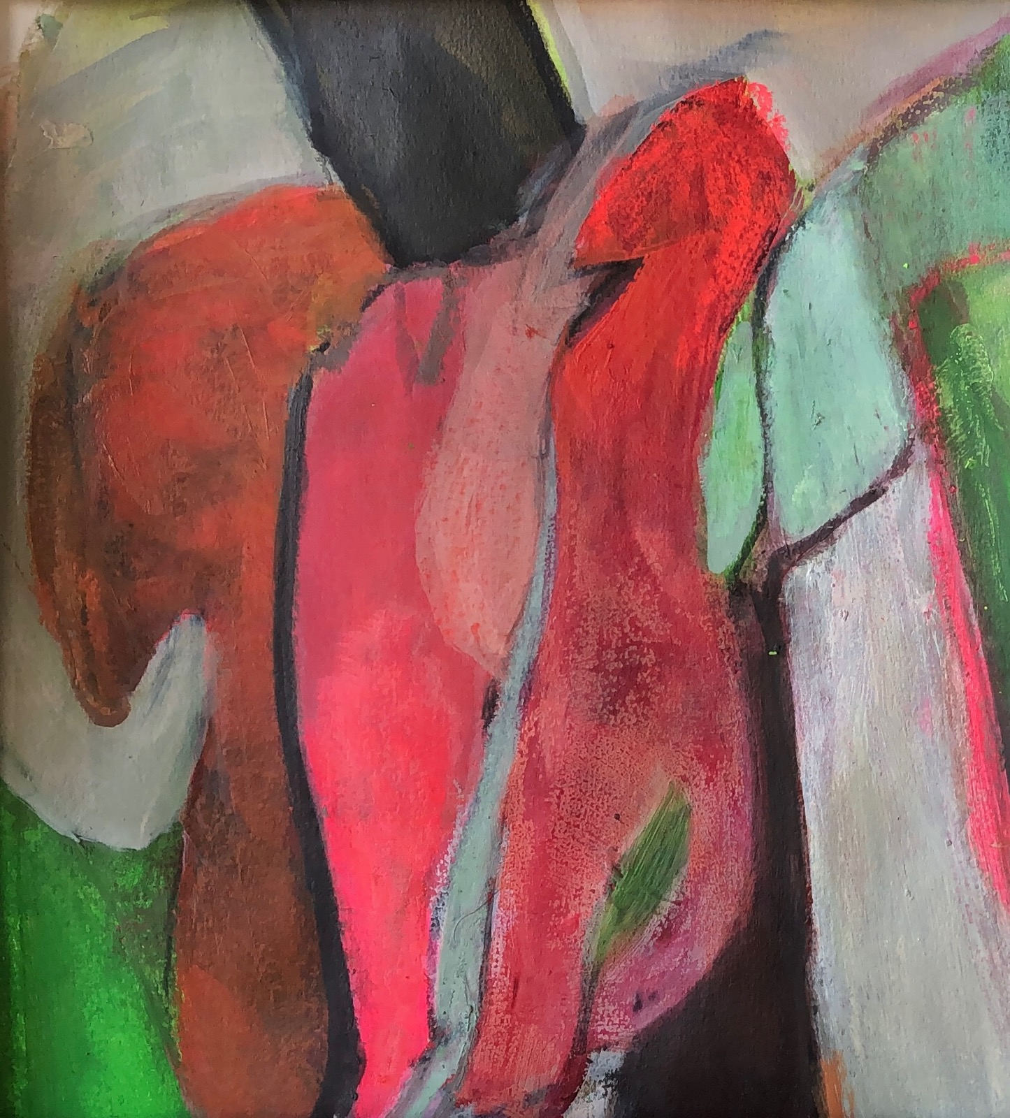 Augenblick 7, 2018, Acryl Öl auf Papier, 25x28 cm