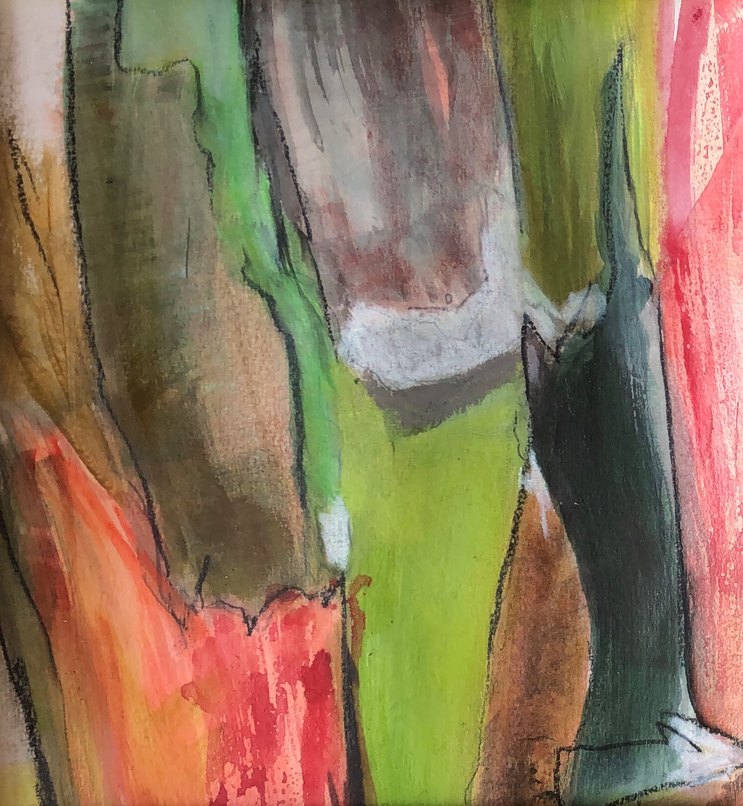 Augenblick 8, 2018, Acryl Öl auf Papier, 25x28 cm