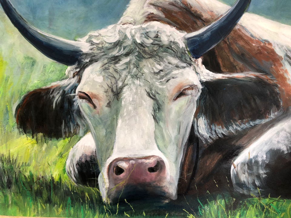 o.T., 2022, Acryl Oel, 80x60 cm
