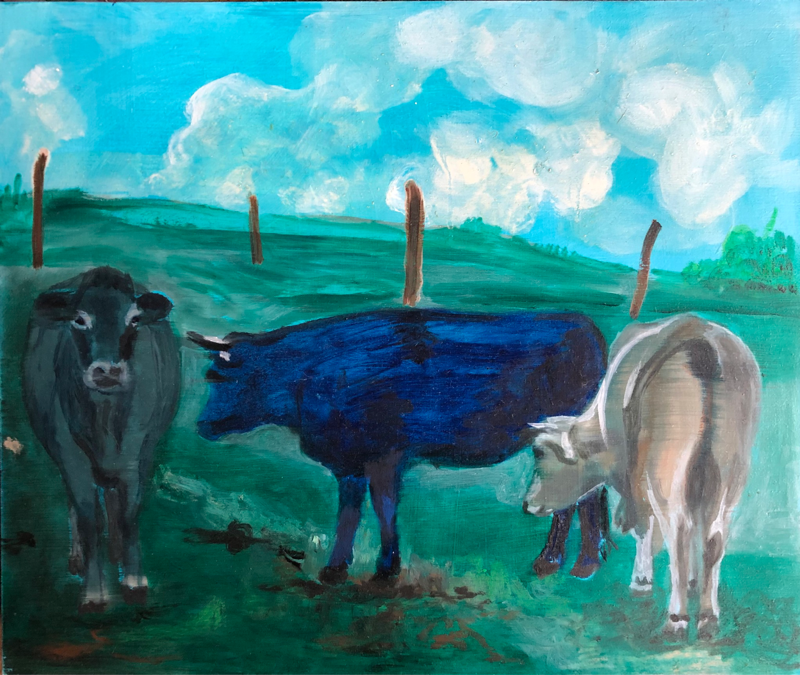 o.T., 2021, Oel auf Holz, 30x25 cm