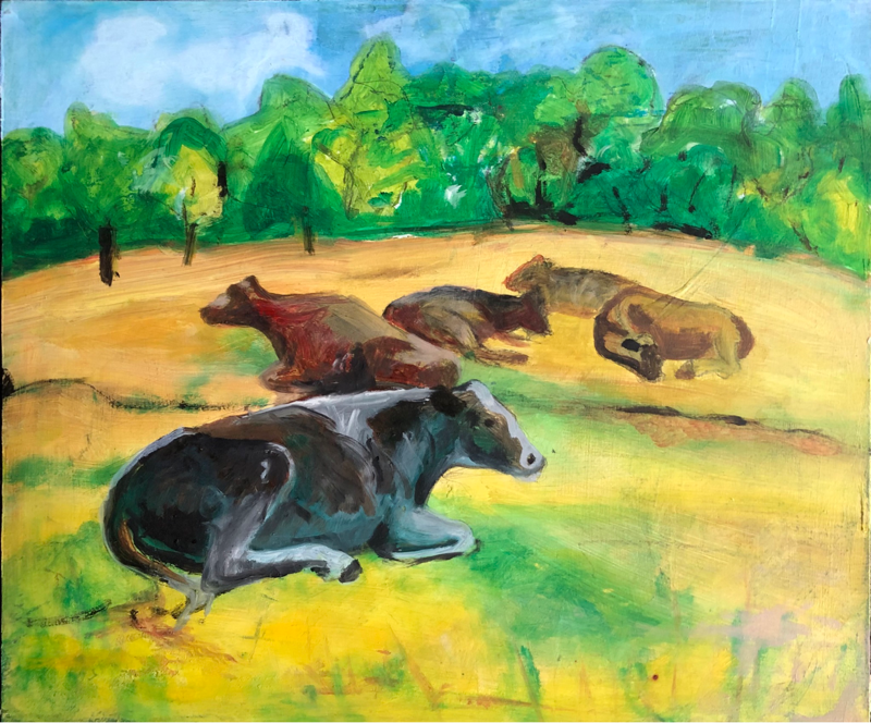 o.T., 2021, Oel auf Holz, 30x25 cm